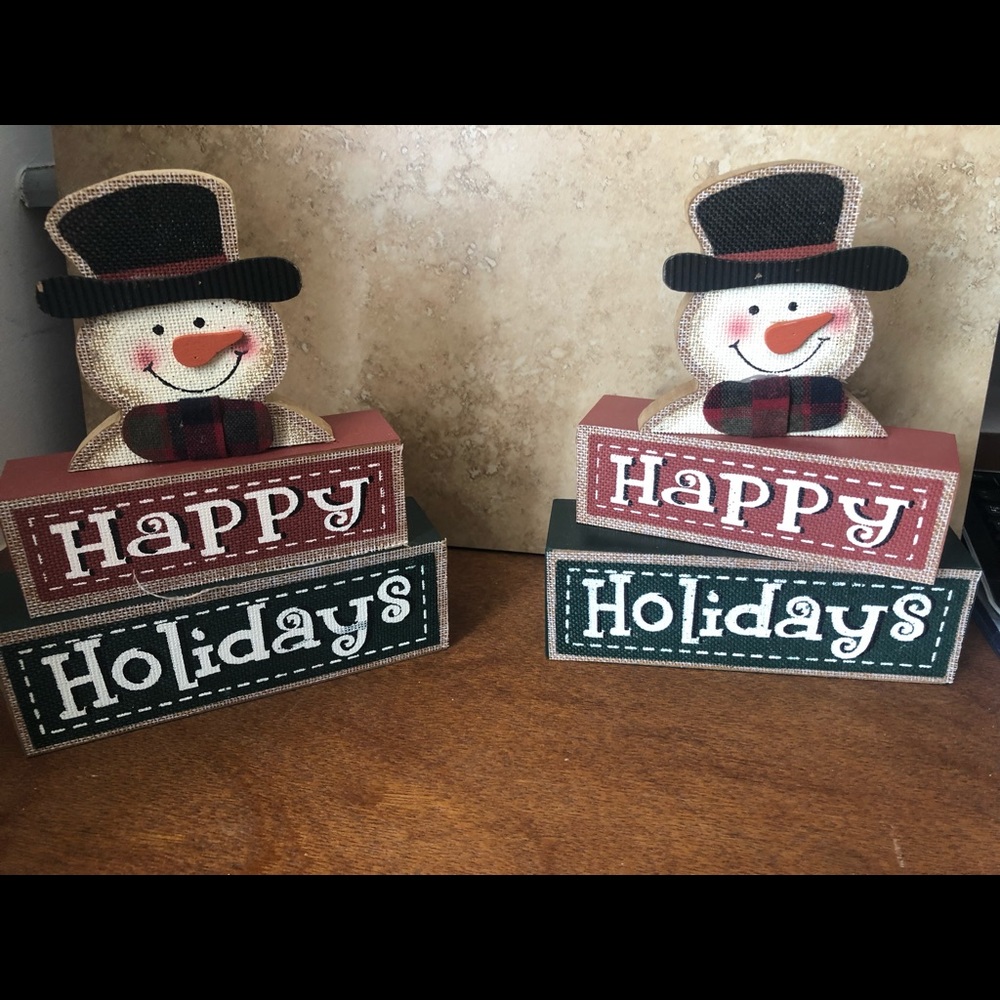 Happy Holidays Wood Deco